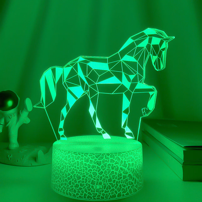 3D illusionslampa LED i form av häst