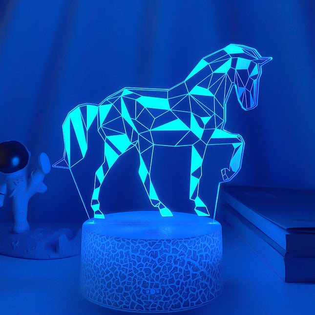 3D illusionslampa LED i form av häst