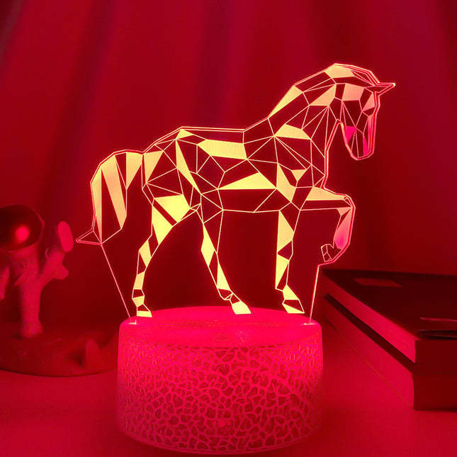 3D illusionslampa LED i form av häst