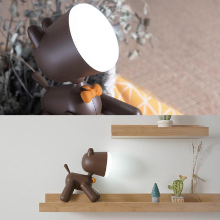 Uppladdningsbar nattlampa hund med touch