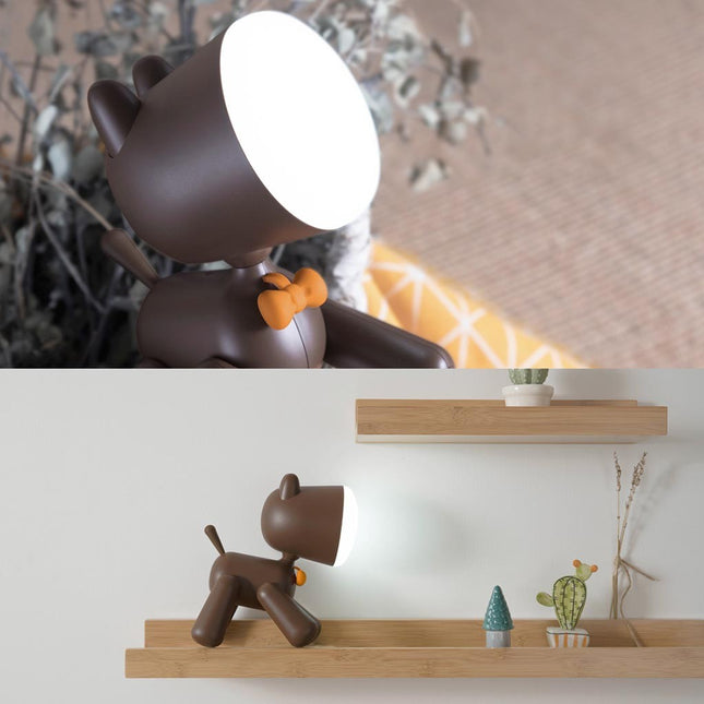 Uppladdningsbar nattlampa hund med touch