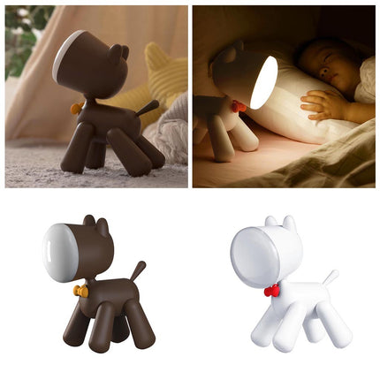 Uppladdningsbar nattlampa hund med touch