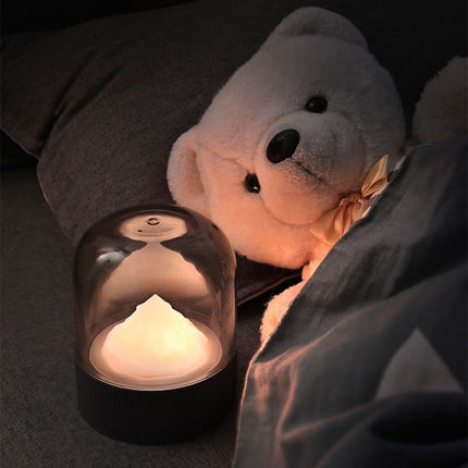 Nattlampa till sovrum med bergsmotiv