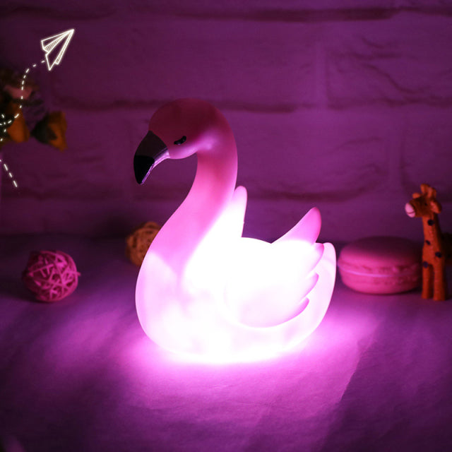Nattlampa flamingo i mjuk silikon