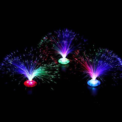 Fiberoptisk lampa med regnbågsfärger