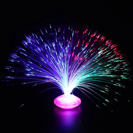Fiberoptisk lampa med regnbågsfärger