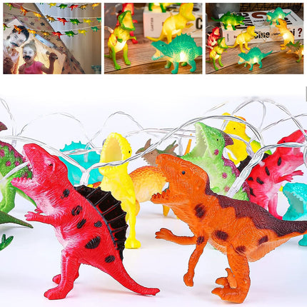 Ljusslinga med 10 LED dinosaurier