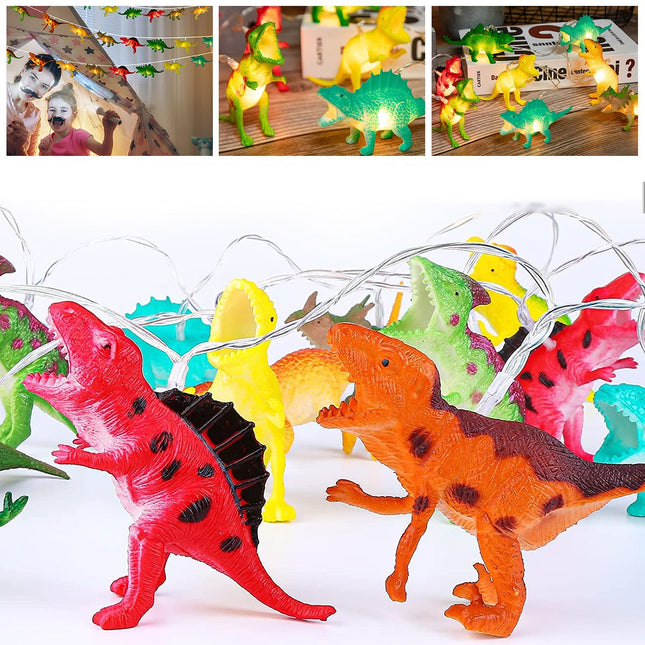 Ljusslinga med 10 LED dinosaurier