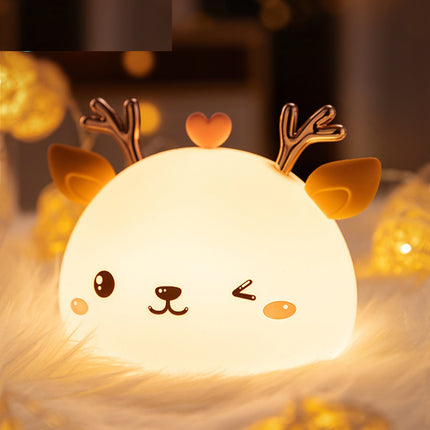 Nattlampa rådjur i silikon med touch