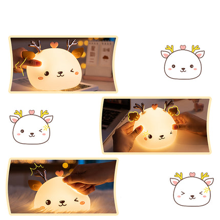 Nattlampa rådjur i silikon med touch