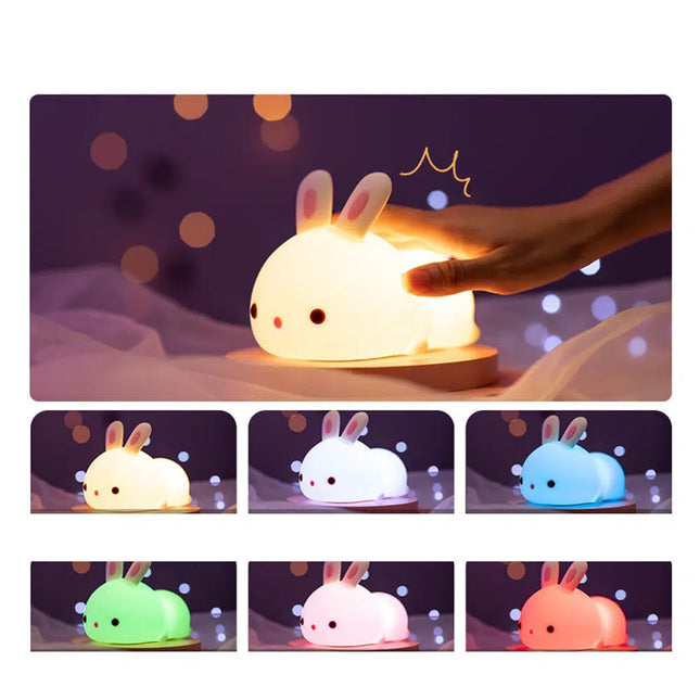 Kanin nattlampa med touch och fjärrkontroll