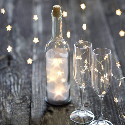 Batteridriven LED ljusslinga med stjärnor