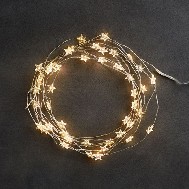 Batteridriven LED ljusslinga med stjärnor