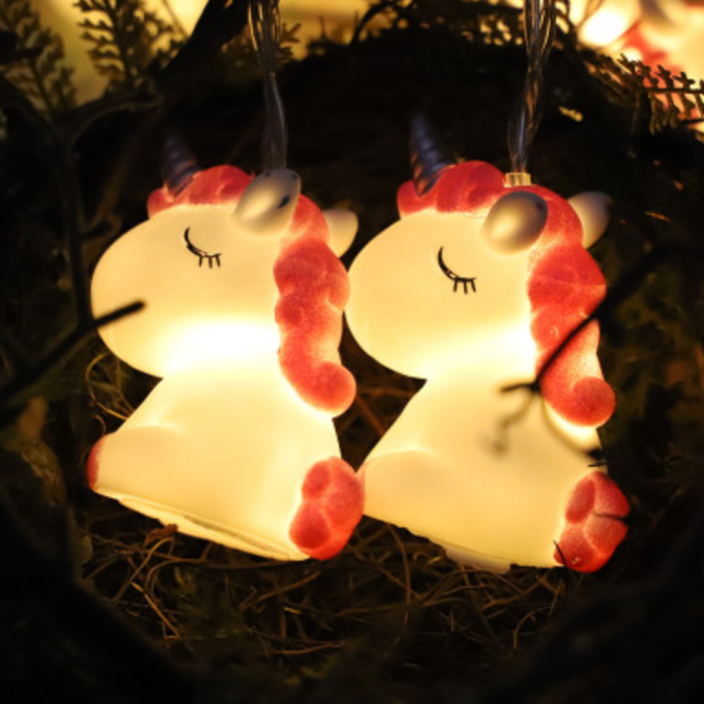Ljusslinga med enhörningar för barnrum