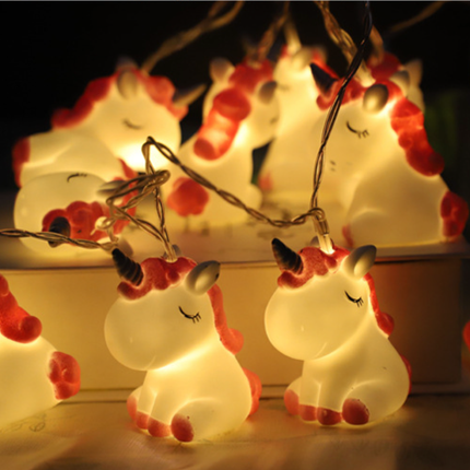 Ljusslinga med enhörningar för barnrum