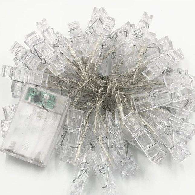 Ljusslinga med klämmor för foton