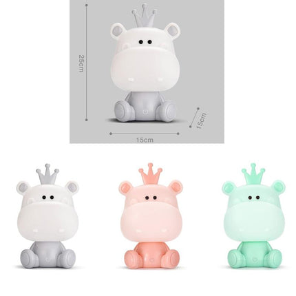 Söt flodhäst nattlampa med touch