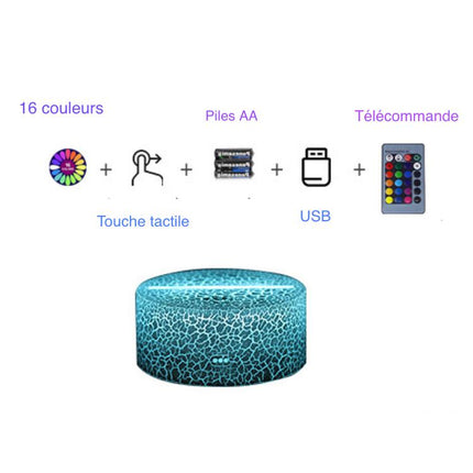 LED 3D nattlampa med hästhuvud design