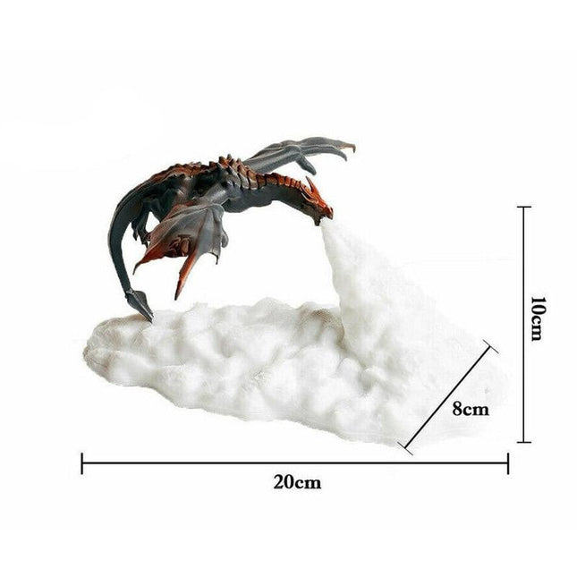 3D-printad nattlampa drake med eld