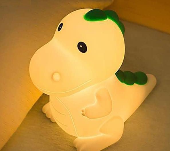 Färgskiftande dinosaurie nattlampa i silikon