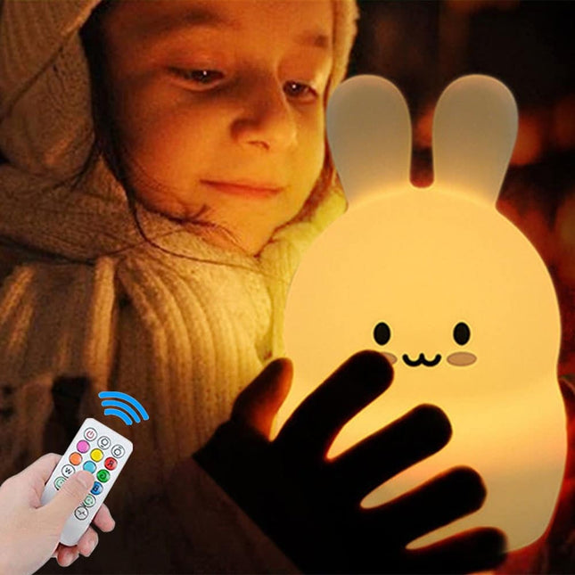 LED nattlampa kanin med touch-fjärrkontroll