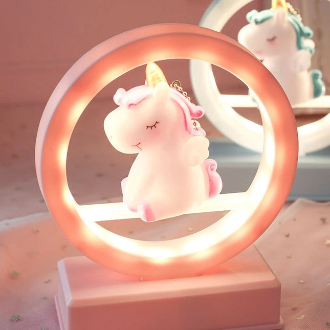 Bordslampa med enhörning i ring