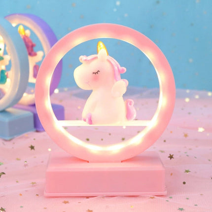 Bordslampa med enhörning i ring