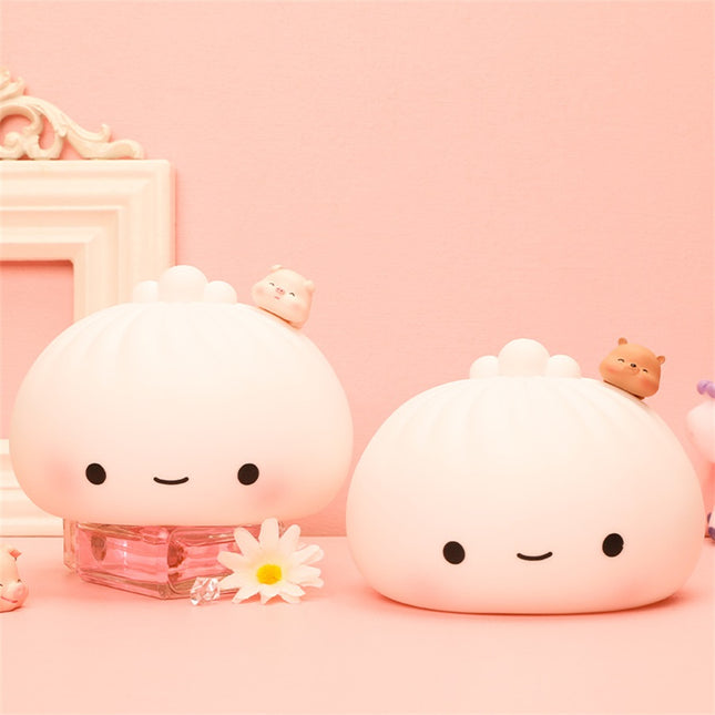 Kawaii nattlampa dumpling med touch-funktion