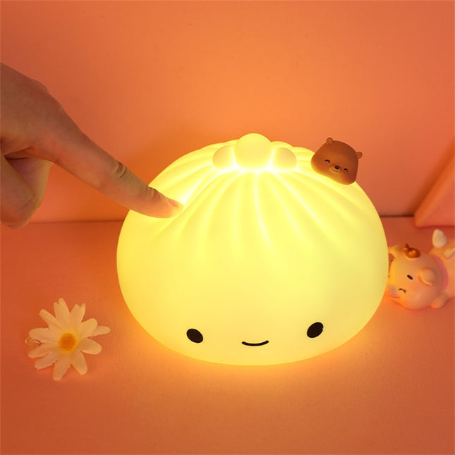 Kawaii nattlampa dumpling med touch-funktion