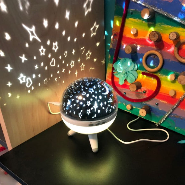 Roterande stjärnprojektor nattlampa med USB