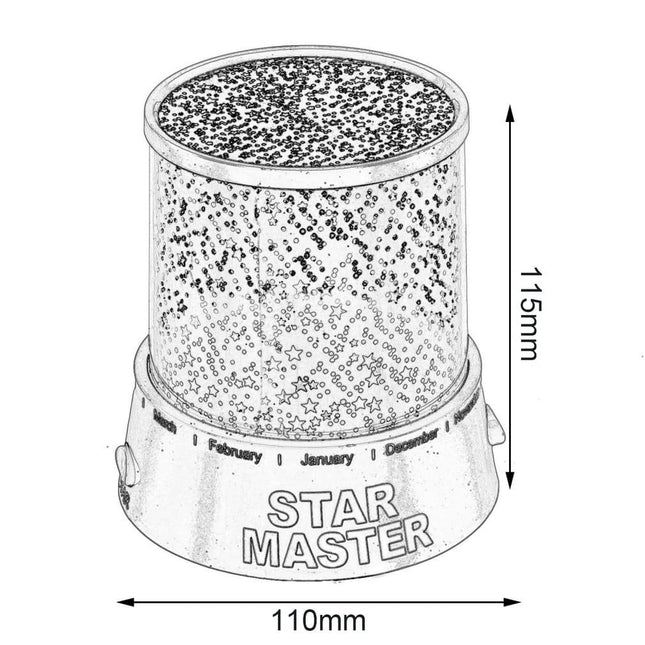 Stjärnhimmel projektor nattlampa för barn