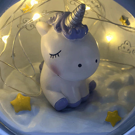 Pastellfärgad enhörning nattlampa för flickrum