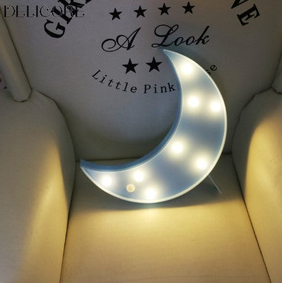 Färgglad LED nattlampa formad som måne