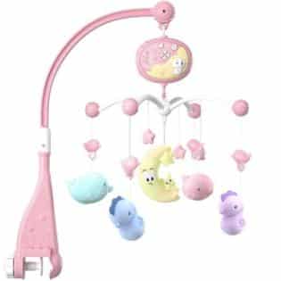 Musikmobil för spjälsäng med nattlampa