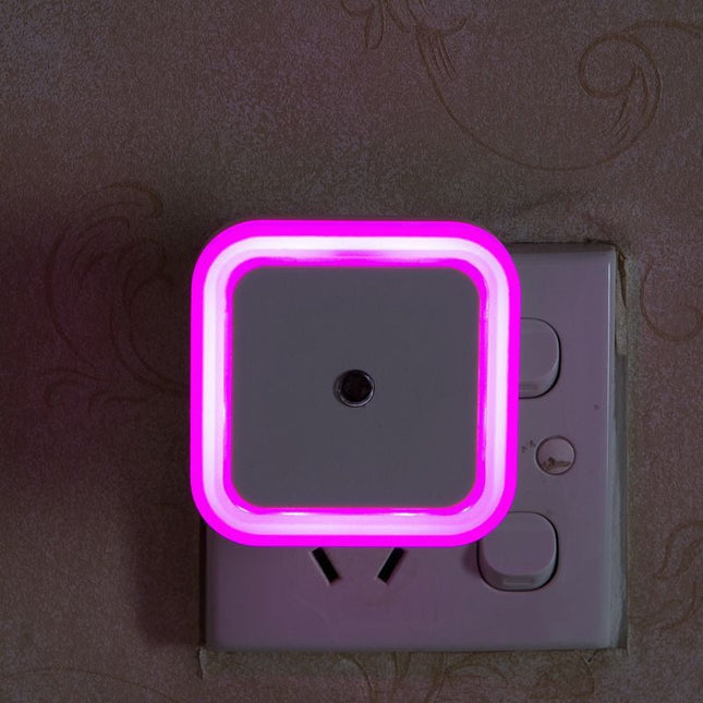 Fyrkantig LED nattlampa med ljussensor