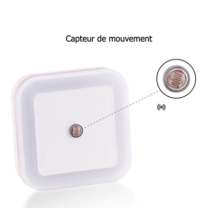 Fyrkantig LED nattlampa med ljussensor