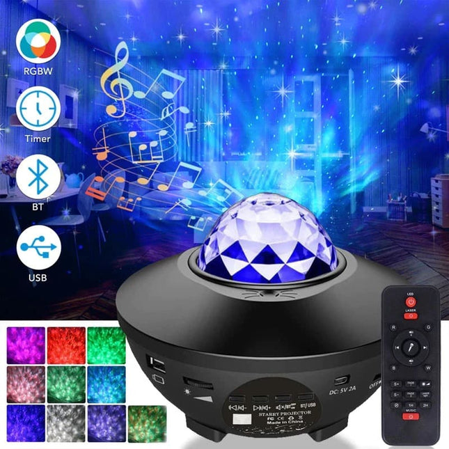 Galaxiprojektor nattlampa med musik Bluetooth