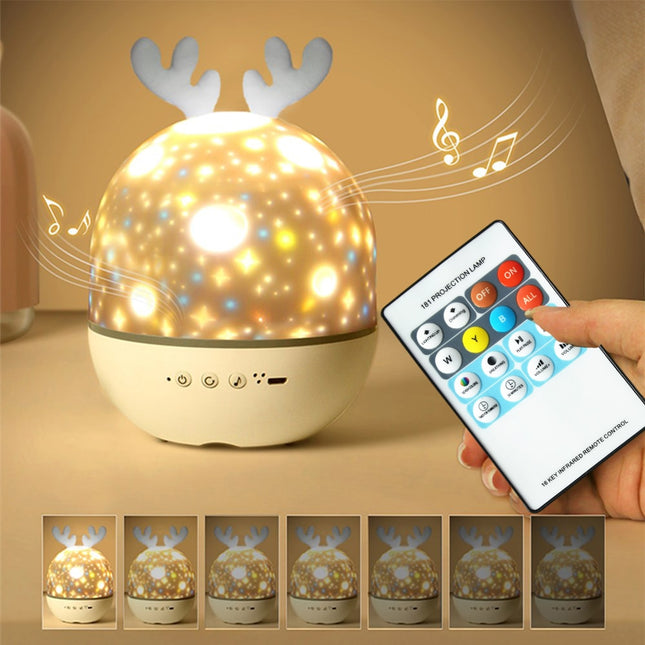 Roterande projektorlampa för bebis musik