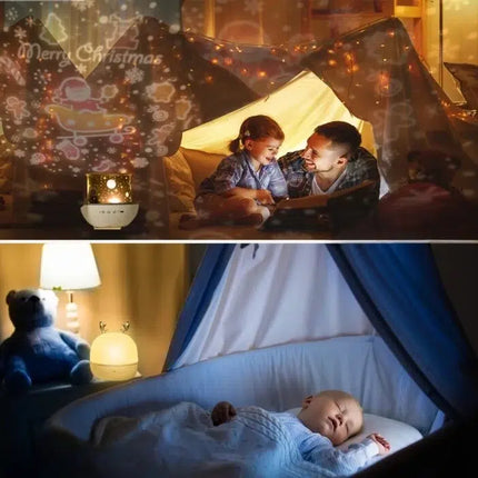 Roterande projektorlampa för bebis musik