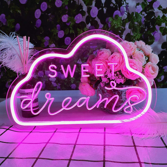 Neonskylt moln 'Sweet Dreams' LED