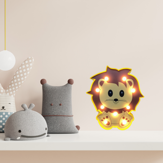 Lejon vägglampa med LED för barnrum