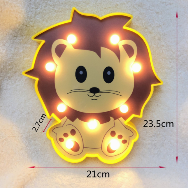 Lejon vägglampa med LED för barnrum