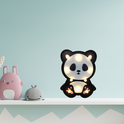 Panda vägglampa med LED för barnrum