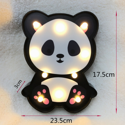 Panda vägglampa med LED för barnrum