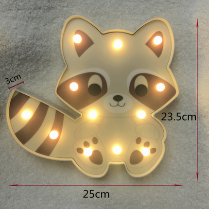 Tvättbjörn vägglampa med LED för barnrum