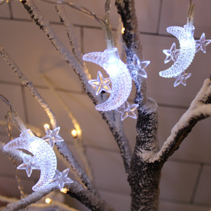 Ljusslinga med månar och stjärnor