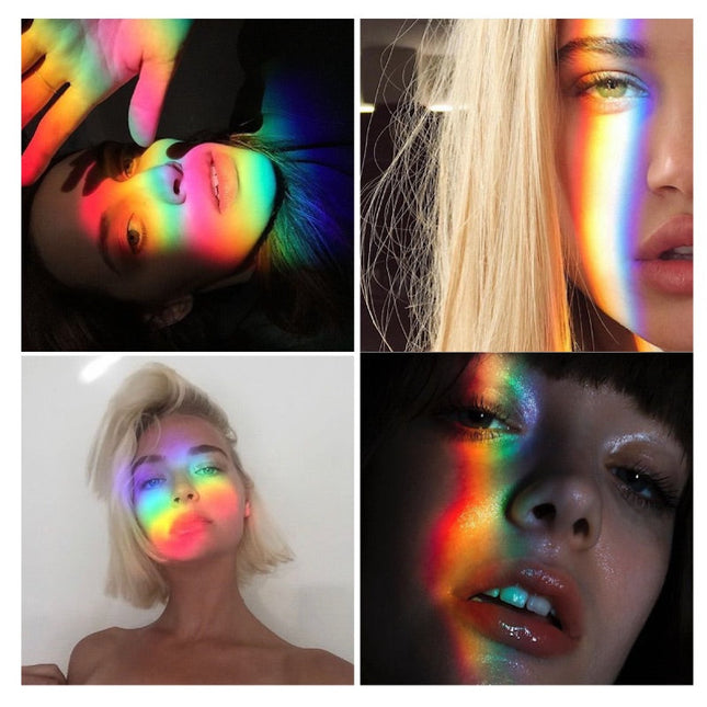 Nattlampa projektor som skapar regnbåge