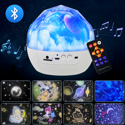LED projektor nattlampa med musik