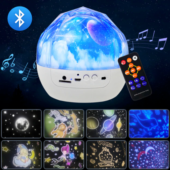 LED projektor nattlampa med musik