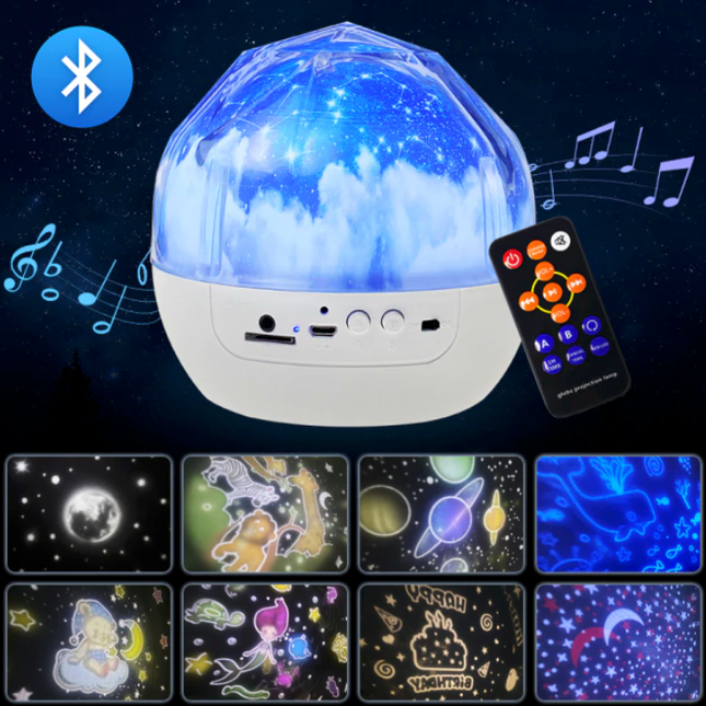 LED projektor nattlampa med musik